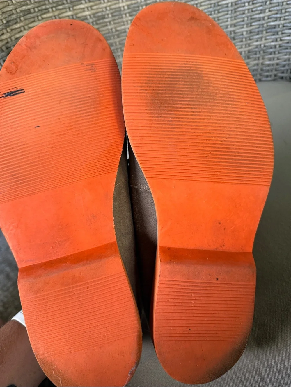 1901 Nordstrom Mens Tan Suede Oxford with Orange Laces